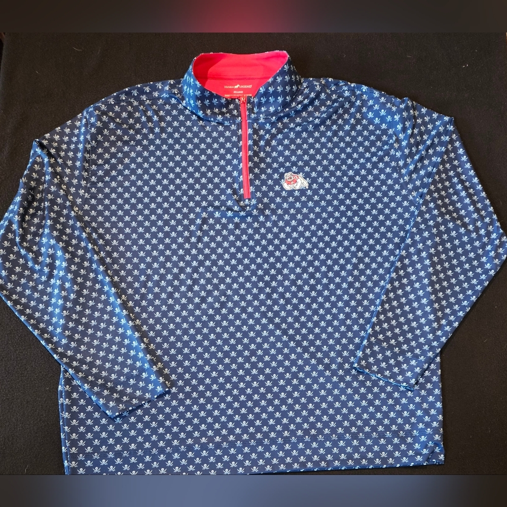 Fresno State Bulldogs Horn Legend Mens Blue long Sleeve Skull and Sword Size 3XL